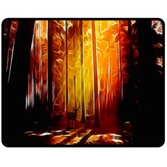 Artistic Effect Fractal Forest Background Double Sided Fleece Blanket (medium)  by Simbadda