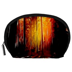 Artistic Effect Fractal Forest Background Accessory Pouches (large)  by Simbadda