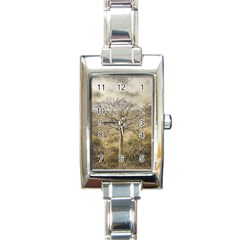 Ceiba Tree At Dry Forest Guayas District   Ecuador Rectangle Italian Charm Watch by dflcprints