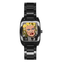 Happy Birthday Mr  President  Stainless Steel Barrel Watch by Valentinaart