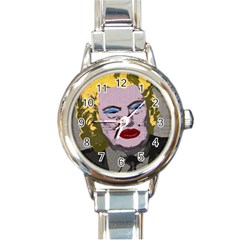 Happy Birthday Mr  President  Round Italian Charm Watch by Valentinaart