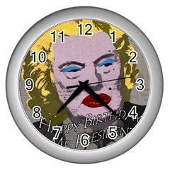 Happy Birthday Mr  President  Wall Clocks (silver) 