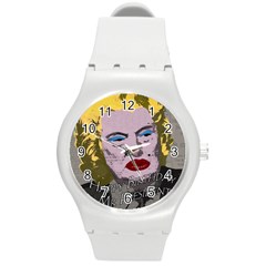 Happy Birthday Mr  President  Round Plastic Sport Watch (m) by Valentinaart