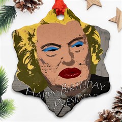 Happy Birthday Mr  President  Snowflake Ornament (two Sides) by Valentinaart