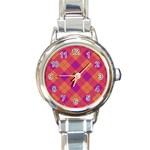 Pattern Round Italian Charm Watch Front