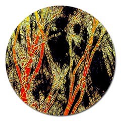 Artistic Effect Fractal Forest Background Magnet 5  (round) by Simbadda