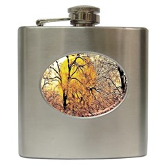 Summer Sun Set Fractal Forest Background Hip Flask (6 Oz) by Simbadda