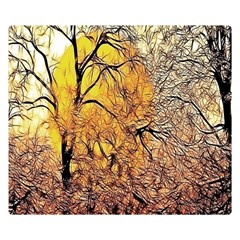 Summer Sun Set Fractal Forest Background Double Sided Flano Blanket (small)  by Simbadda