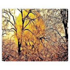 Summer Sun Set Fractal Forest Background Double Sided Flano Blanket (medium)  by Simbadda