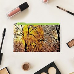 Summer Sun Set Fractal Forest Background Cosmetic Bag (xs) by Simbadda