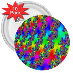 Digital Rainbow Fractal 3  Buttons (10 Pack)  by Simbadda