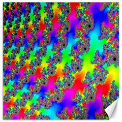 Digital Rainbow Fractal Canvas 12  X 12   by Simbadda