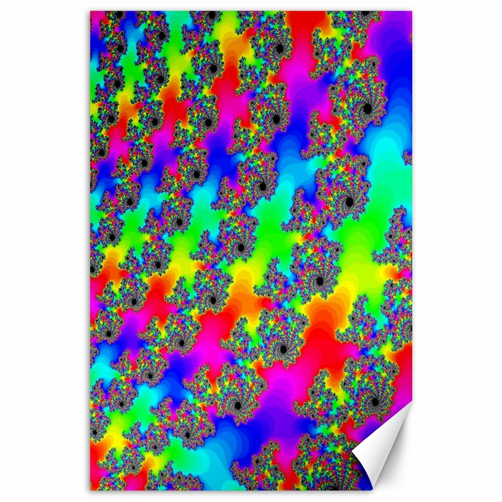 Digital Rainbow Fractal Canvas 24  x 36 