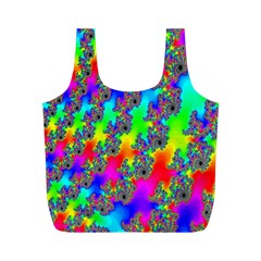 Digital Rainbow Fractal Full Print Recycle Bags (m)  by Simbadda