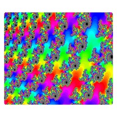 Digital Rainbow Fractal Double Sided Flano Blanket (small)  by Simbadda