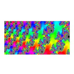 Digital Rainbow Fractal Satin Wrap by Simbadda