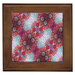 Floral Flower Wallpaper Created From Coloring Book Colorful Background Framed Tiles by Simbadda