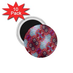 Floral Flower Wallpaper Created From Coloring Book Colorful Background 1 75  Magnets (10 Pack)  by Simbadda