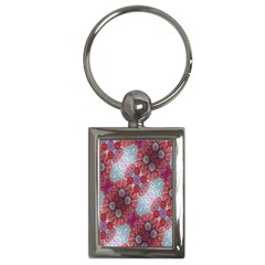 Floral Flower Wallpaper Created From Coloring Book Colorful Background Key Chains (rectangle) 