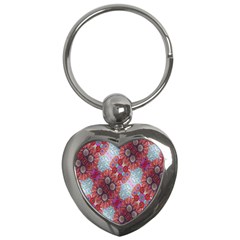 Floral Flower Wallpaper Created From Coloring Book Colorful Background Key Chains (heart) 