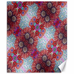 Floral Flower Wallpaper Created From Coloring Book Colorful Background Canvas 8  X 10  by Simbadda