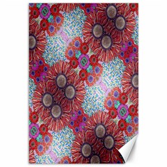 Floral Flower Wallpaper Created From Coloring Book Colorful Background Canvas 12  X 18   by Simbadda