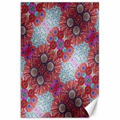 Floral Flower Wallpaper Created From Coloring Book Colorful Background Canvas 20  X 30   by Simbadda