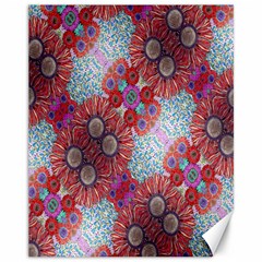 Floral Flower Wallpaper Created From Coloring Book Colorful Background Canvas 11  X 14  