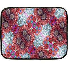 Floral Flower Wallpaper Created From Coloring Book Colorful Background Fleece Blanket (mini) by Simbadda