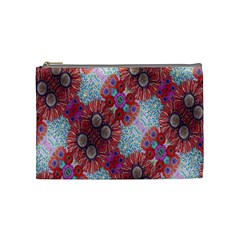 Floral Flower Wallpaper Created From Coloring Book Colorful Background Cosmetic Bag (medium)  by Simbadda