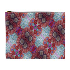 Floral Flower Wallpaper Created From Coloring Book Colorful Background Cosmetic Bag (xl) by Simbadda