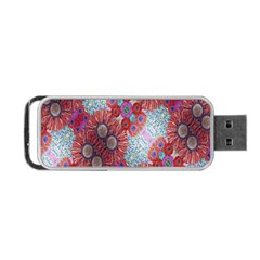 Floral Flower Wallpaper Created From Coloring Book Colorful Background Portable Usb Flash (one Side) by Simbadda