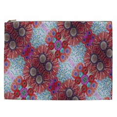 Floral Flower Wallpaper Created From Coloring Book Colorful Background Cosmetic Bag (xxl)  by Simbadda