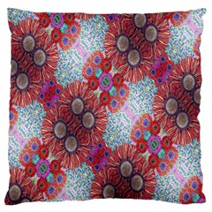 Floral Flower Wallpaper Created From Coloring Book Colorful Background Large Flano Cushion Case (two Sides) by Simbadda