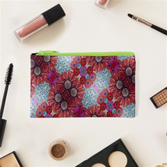 Floral Flower Wallpaper Created From Coloring Book Colorful Background Cosmetic Bag (xs) by Simbadda