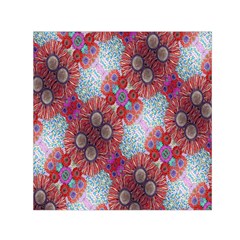 Floral Flower Wallpaper Created From Coloring Book Colorful Background Small Satin Scarf (square) by Simbadda