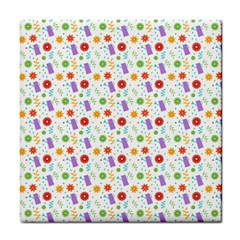 Decorative Spring Flower Pattern Tile Coasters by TastefulDesigns