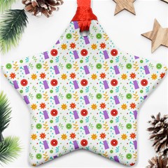 Decorative Spring Flower Pattern Ornament (star) by TastefulDesigns