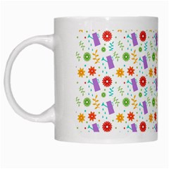 Decorative Spring Flower Pattern White Mugs by TastefulDesigns