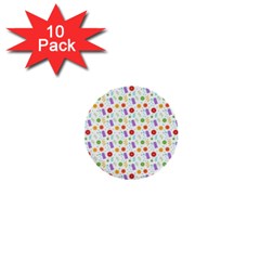 Decorative Spring Flower Pattern 1  Mini Buttons (10 Pack)  by TastefulDesigns