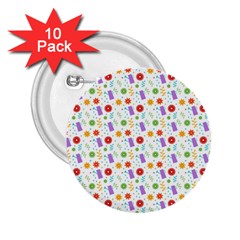 Decorative Spring Flower Pattern 2 25  Buttons (10 Pack)  by TastefulDesigns