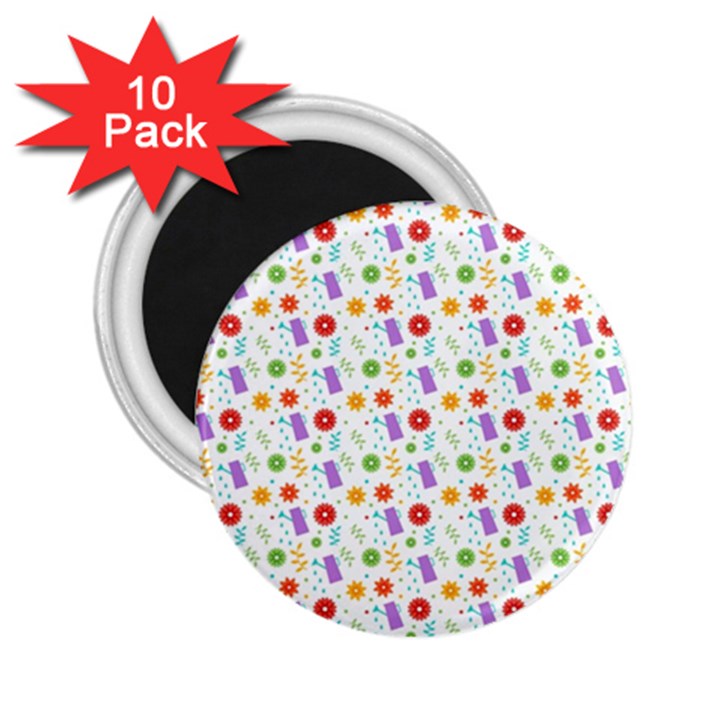 Decorative Spring Flower Pattern 2.25  Magnets (10 pack) 