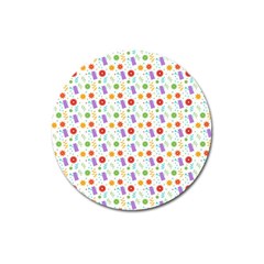 Decorative Spring Flower Pattern Magnet 3  (round) by TastefulDesigns