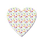 Decorative Spring Flower Pattern Heart Magnet Front