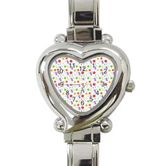 Decorative Spring Flower Pattern Heart Italian Charm Watch by TastefulDesigns