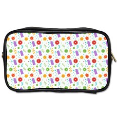 Decorative Spring Flower Pattern Toiletries Bags 2-side by TastefulDesigns