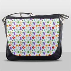 Decorative Spring Flower Pattern Messenger Bags by TastefulDesigns