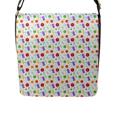 Decorative Spring Flower Pattern Flap Messenger Bag (l)  by TastefulDesigns