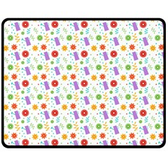 Decorative Spring Flower Pattern Double Sided Fleece Blanket (medium)  by TastefulDesigns