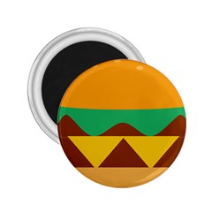 Hamburger Bread Food Cheese 2 25  Magnets by Simbadda